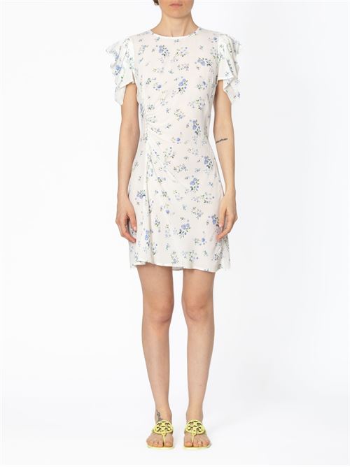 Short dress with floral patterned draping MAR DE MARGARITAS | KARIN050